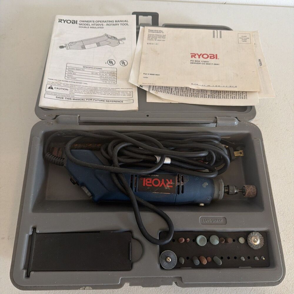 Ryobi Rotary Tool Model HT20VS With Case And Accessories